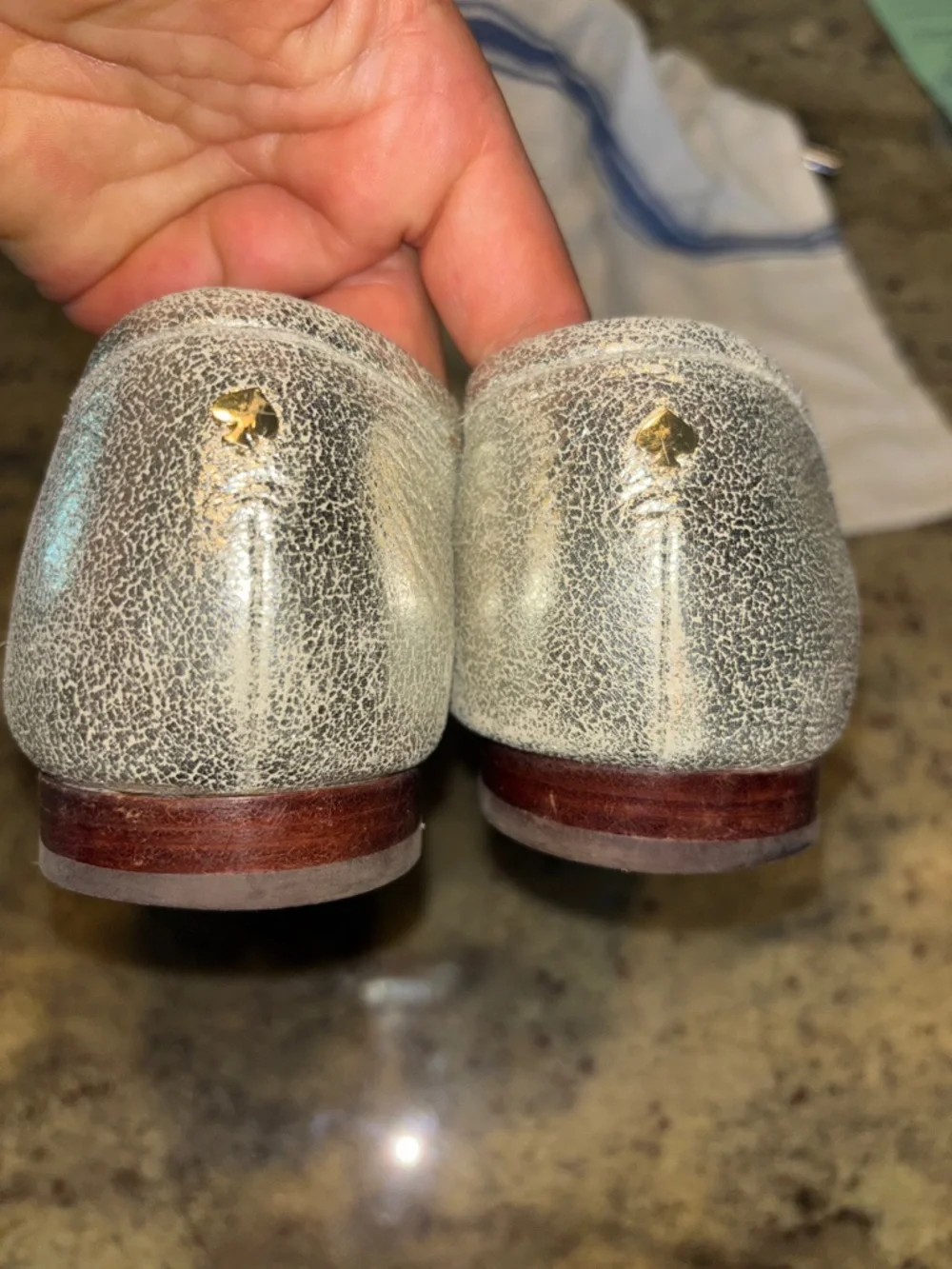 Kate Spade Carima Silver Metallic Loafers Size 10.5